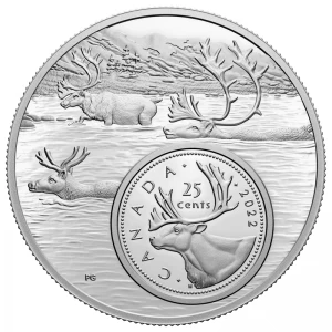 2022 Canadian 25-Cent The Bigger Picture: Caribou - 5 oz Fine Silver Coin 2022 Canadian 25-Cent The Bigger Picture: Caribou - 5 oz Fine Silver Coin
