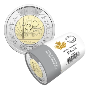2026 Canada $2 50th Anniversary of the CN Tower Non-colourized Special Wrap Roll 2026 Canada $2 50th Anniversary of the CN Tower Non-colourized Special Wrap Roll