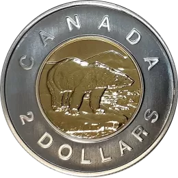 1997 Canadian $2 Polar Bear Toonie Specimen Coin 1997 Canadian $2 Polar Bear Toonie Specimen Coin