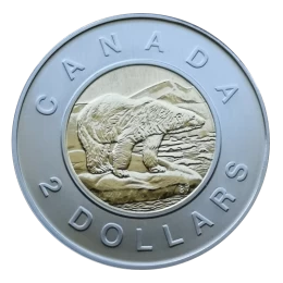 1998 Canadian $2 Polar Bear Toonie Specimen Coin 1998 Canadian $2 Polar Bear Toonie Specimen Coin