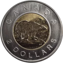 2002 (1952-) Canadian $2 Polar Bear Toonie Specimen Coin 2002 (1952-) Canadian $2 Polar Bear Toonie Specimen Coin