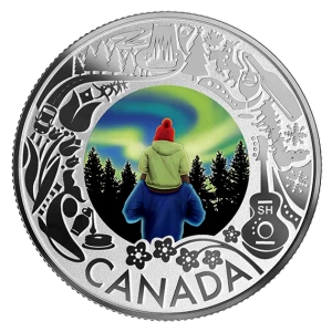 2019 Canadian $3 Aurora Borealis: Celebrating Canadian Fun and Festivities - Fine Silver Coloured Coin 2019 Canadian $3 Aurora Borealis: Celebrating Canadian Fun and Festivities - Fine Silver Coloured Coin