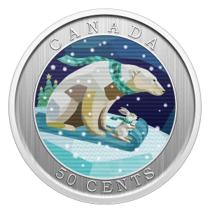 2023 Canadian 50-Cent Holiday Sledding Lenticular Coin-no beauty box 2023 Canadian 50-Cent Holiday Sledding Lenticular Coin-no beauty box