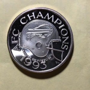 1993 AFC Champions Buffalo Bills 1 oz 999 Fine Silver Medallion - No COA (Limited Edition) - Tarnished 1993 AFC Champions Buffalo Bills 1 oz 999 Fine Silver Medallion - No COA (Limited Edition) - Tarnished