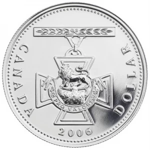 2006 Canadian $1 Victoria Cross 150th Anniversary Brilliant Uncirculated Silver Dollar Coin 2006 Canadian $1 Victoria Cross 150th Anniversary Brilliant Uncirculated Silver Dollar Coin